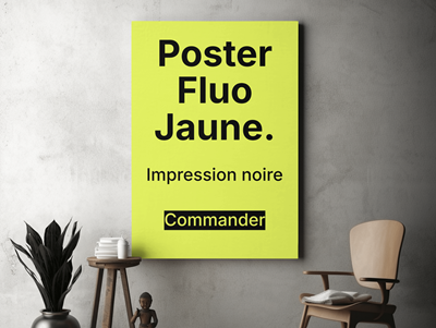 Affiche fond fluo jaune
